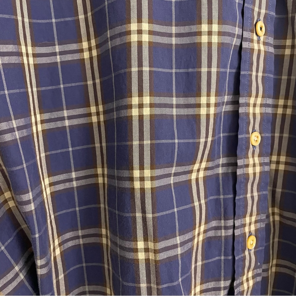 Burberry Blue and Yellow Plaid Dress Shirt - Picture 2 of 8
